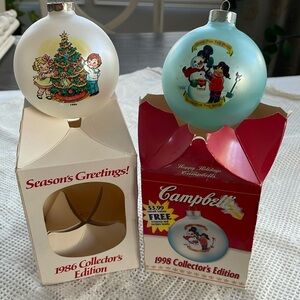 Vintage Campbell’s Kids Ornaments 1986 and 1998
